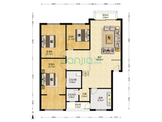 紫薇花苑 3室1厅2卫 147平方