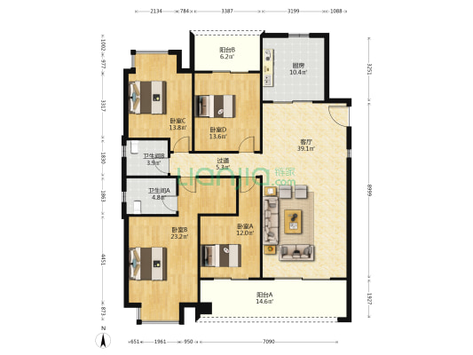 东风映1897 4室1厅2卫 177平方