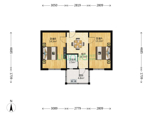 福阳街 2室1厅1卫 56平方