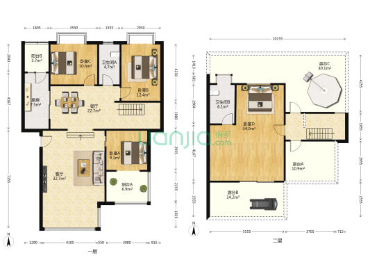 荣和山水美地温馨湾 4室2厅2卫 170平方