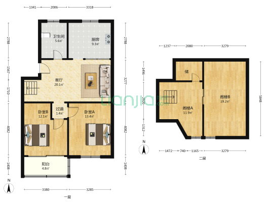 堵巷 2室1厅1卫 84平方