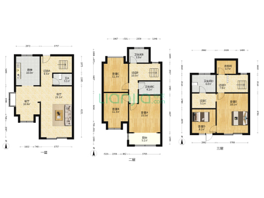瑞境皇冠水岸 5室2厅4卫 200平方