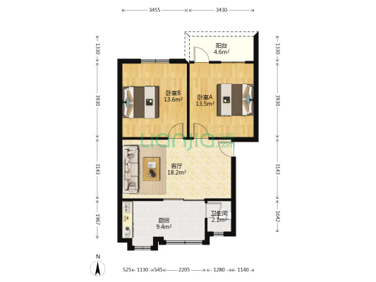 会仙路6号 2室1厅1卫 70平方