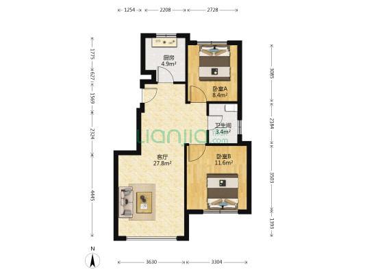 金悦湾二期 2室1厅1卫 80平方