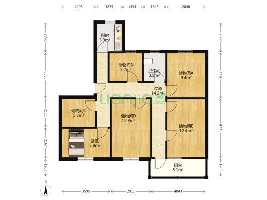 三口塘恢复楼 1室0厅1卫 89平方