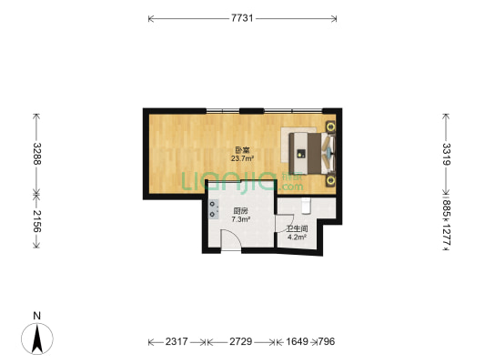 中天生活广场 1室0厅1卫 54平方