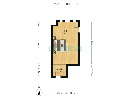 富力城领寓 1室0厅0卫 51平方