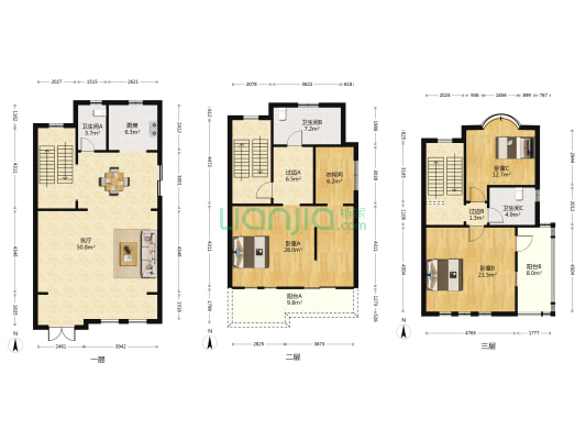 碧桂园生态城水蓝湾 3室1厅3卫 202平方