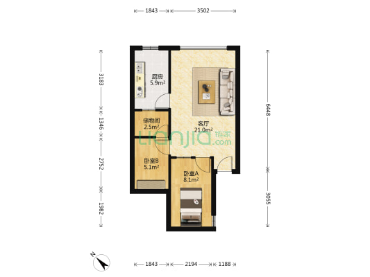 香狮路8号 2室1厅0卫 56平方