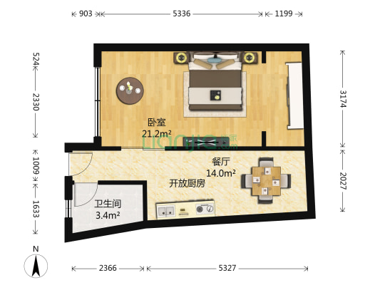 惜字宫南街52号 1室1厅1卫 41平方
