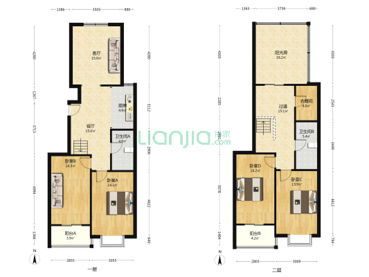 华泰豪庭 4室2厅 南 北-户型图
