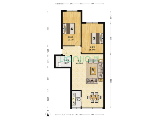 黄金路107号 2室1厅1卫 0平方