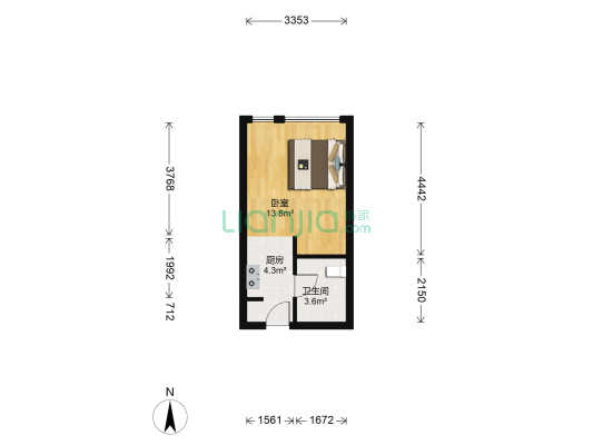 名爵汇 1室0厅1卫 36平方