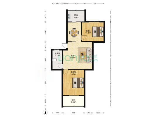 中北小区(鼓楼区） 2室1厅1卫 82平方