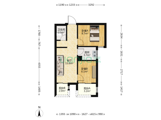 印象西湖 2室1厅1卫 55平方