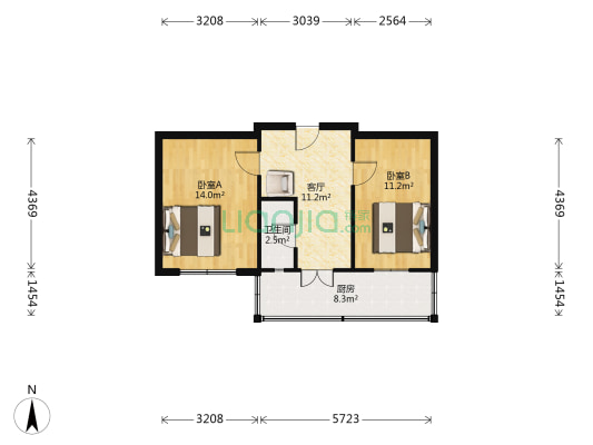 天江里 2室1厅1卫 37平方