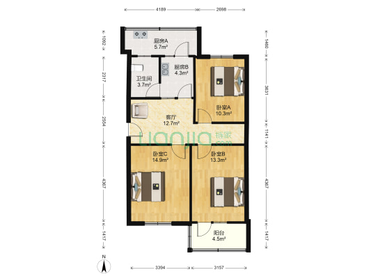 幸福中路137号 3室1厅1卫 88平方