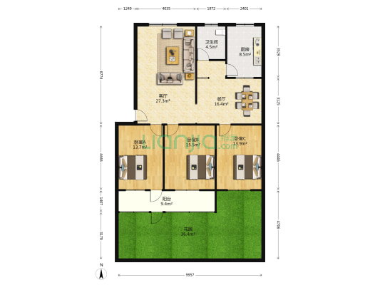 泰安市水利局和渔业局宿舍 3室2厅1卫 131平方