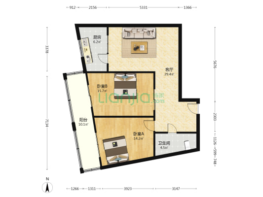 齐河路 2室1厅1卫 96平方