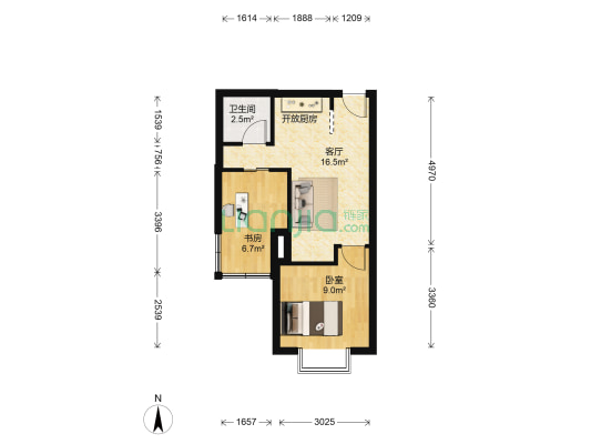 二台子小区 2室1厅1卫 51平方