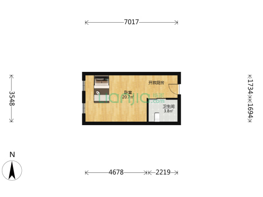 天富公馆 1室0厅1卫 38平方