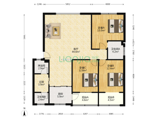 柳城大道东段39号 3室1厅3卫 132平方