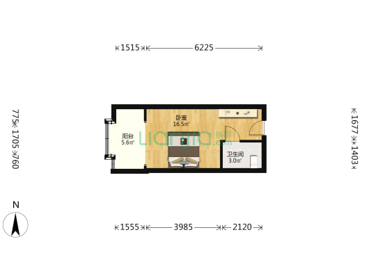 碧家商业广场 1室0厅1卫 38平方