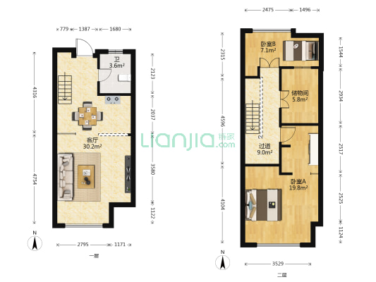 唐人新街 2室1厅1卫 53平方