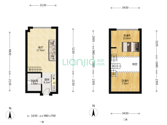 西溪泊岸 2室1厅1卫 39平方
