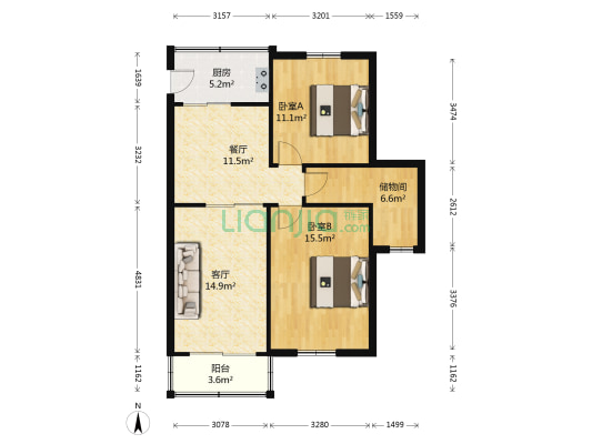 团结新村 2室2厅0卫 33平方
