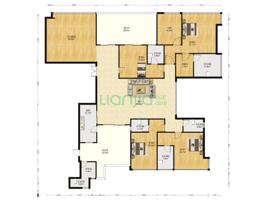 美的君兰江山 6室1厅7卫 409平方