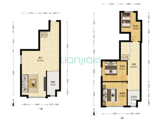 未来锦城 3室1厅1卫 91平方