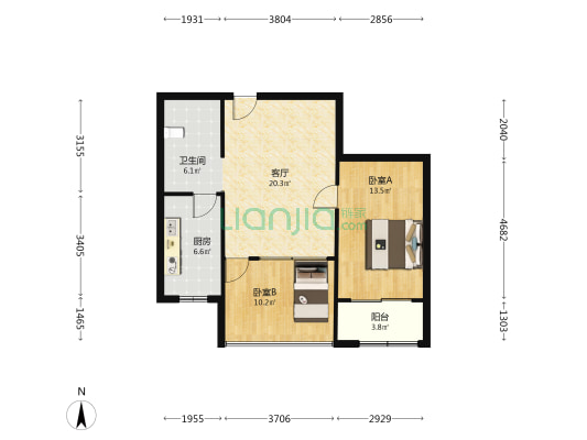 般龙街67号 2室1厅1卫 79平方