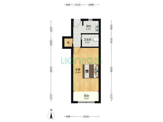 华院住宅小区 1室0厅1卫 41平方