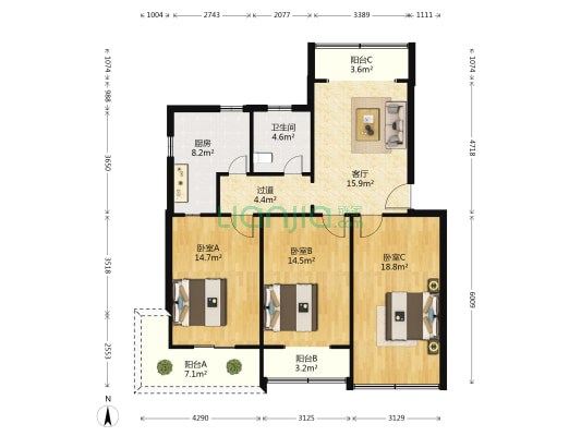 永清路39号 3室1厅1卫 106平方
