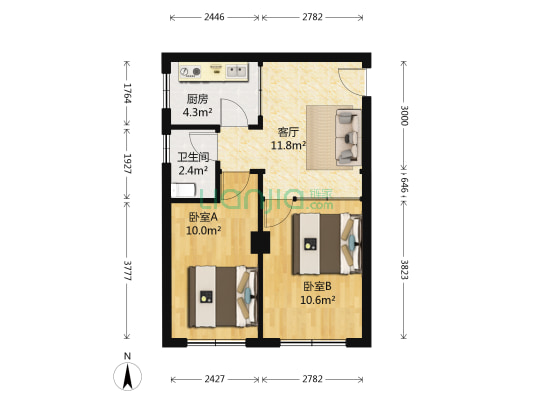 甘肃省水利厅家属院 2室1厅1卫 50平方