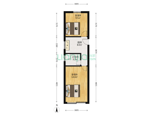 南泉公寓 2室0厅1卫 50平方