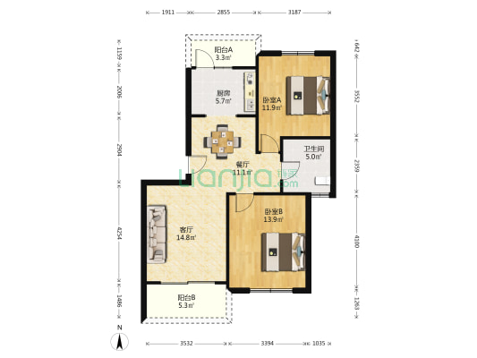 渔港路213弄 2室2厅1卫 83平方