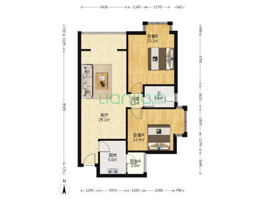 太平小区三期 2室1厅1卫 80平方