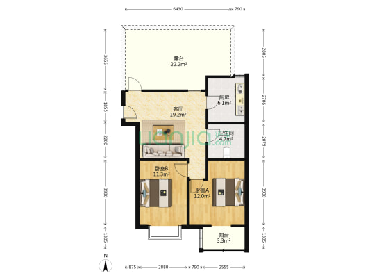 宜佳旺广场旁出行方便， 范阳主路，交通便利，地段优-户型图