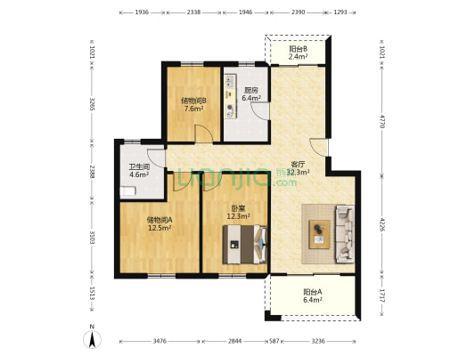 新建二村 1室1厅1卫 106平方