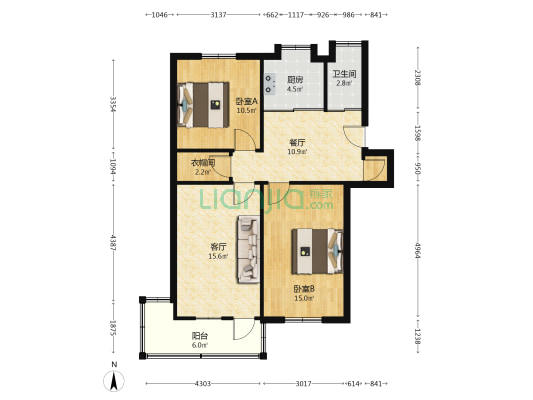 和平村 2室2厅1卫 80平方