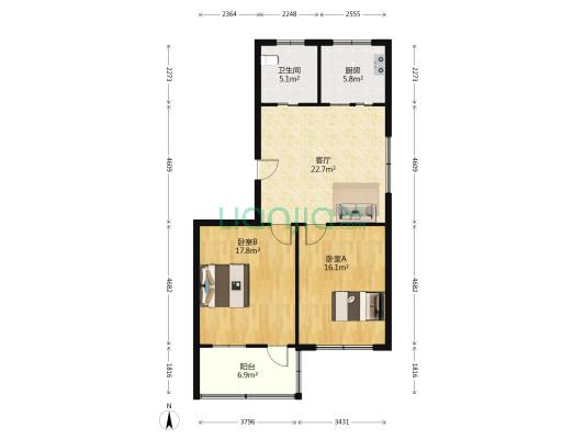 浦南壹村 2室1厅1卫 93平方