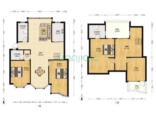 可得居 4室1厅3卫 226平方