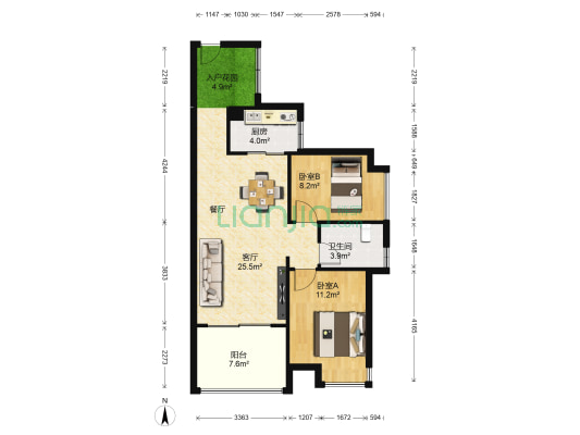 诚丰新园 2室1厅1卫 82平方