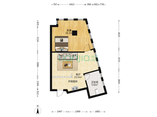 嘉和花样年华四期 1室1厅1卫 78平方