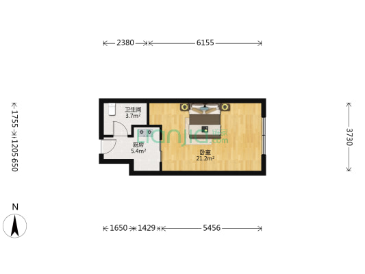 文贤公馆 1室0厅1卫 48平方