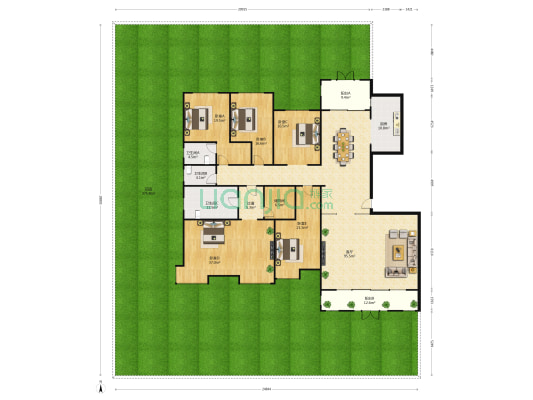 翡翠郡 5室1厅3卫 320平方