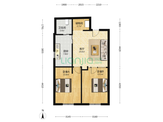 宝丰二路4号 2室1厅1卫 71平方