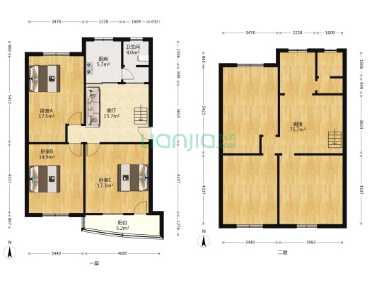港中新村五区 3室1厅1卫 96平方
